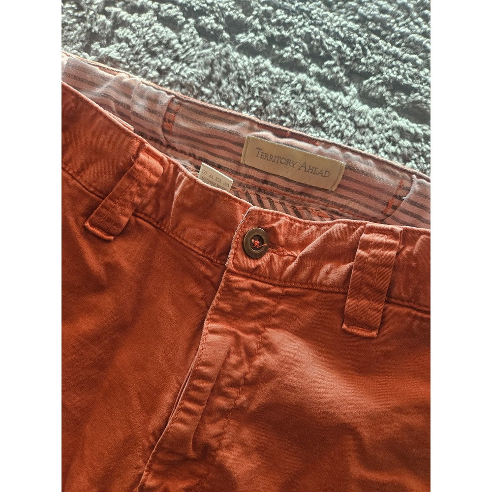 Territory Ahead Chino Shorts Mens 31 Burnt Orange Cotton Elastic Waist 126039